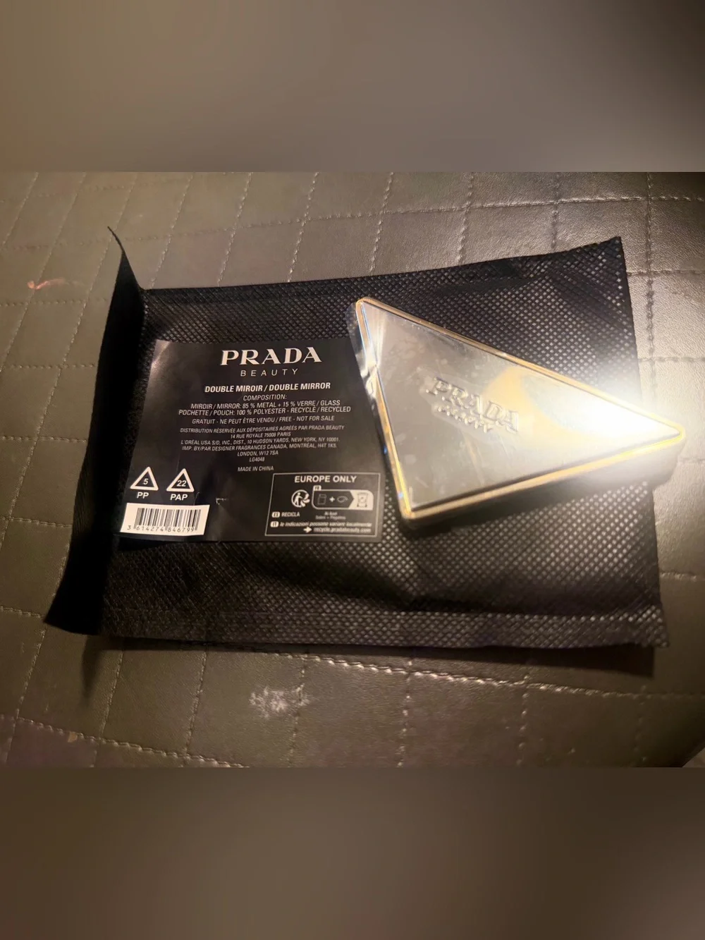 Prada Beauty Double Mirror Gold & silver metallic finish, compact